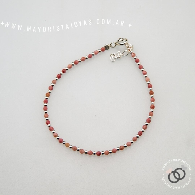 PULSERA PLATA Y PIEDRAS (PBN0132)