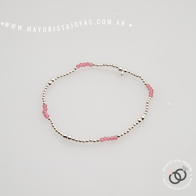 PULSERA PLATA Y PIEDRAS (PBN0153)