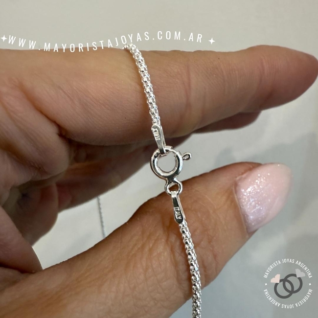 CADENA CORENA BOMBÉ PLATA ITALIANA - Image 2