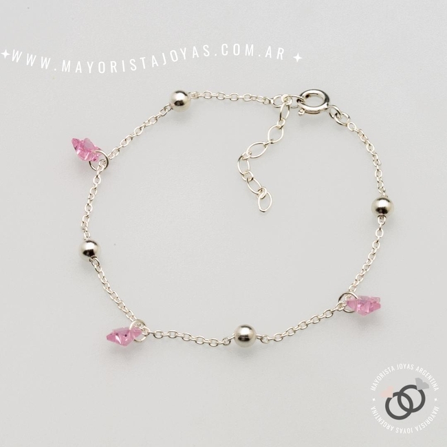 PULSERA PLATA Y CUBIC (PBZ0156)