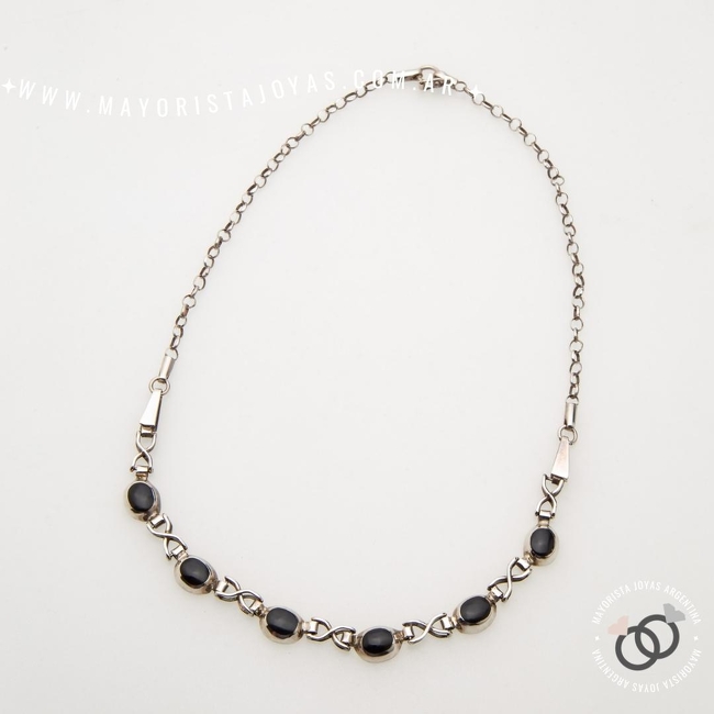 COLLAR PLATA Y PIEDRA (PCN0036)