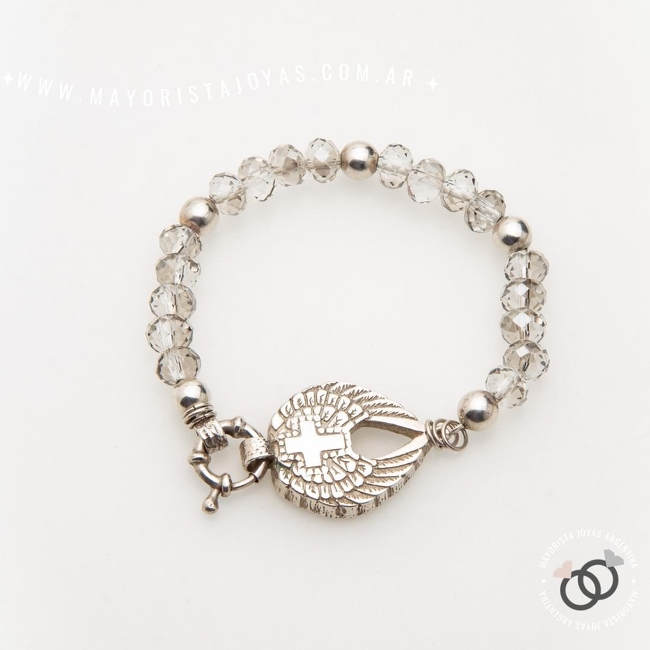 PULSERA PLATA Y CRISTAL (PBC0406)