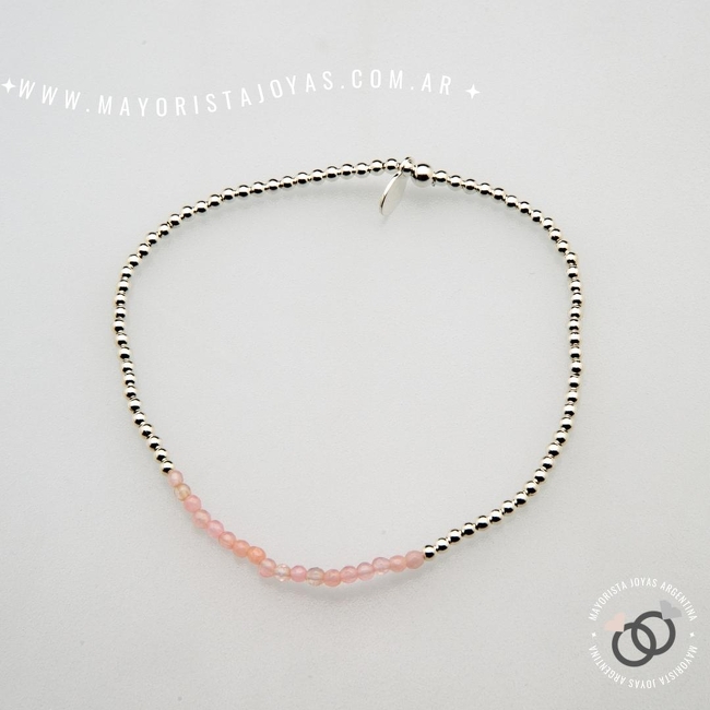 PULSERA PLATA Y PIEDRAS (PBN0147)