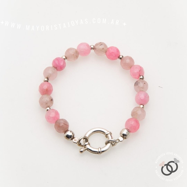 PULSERA PLATA Y PIEDRAS (PBN0188)