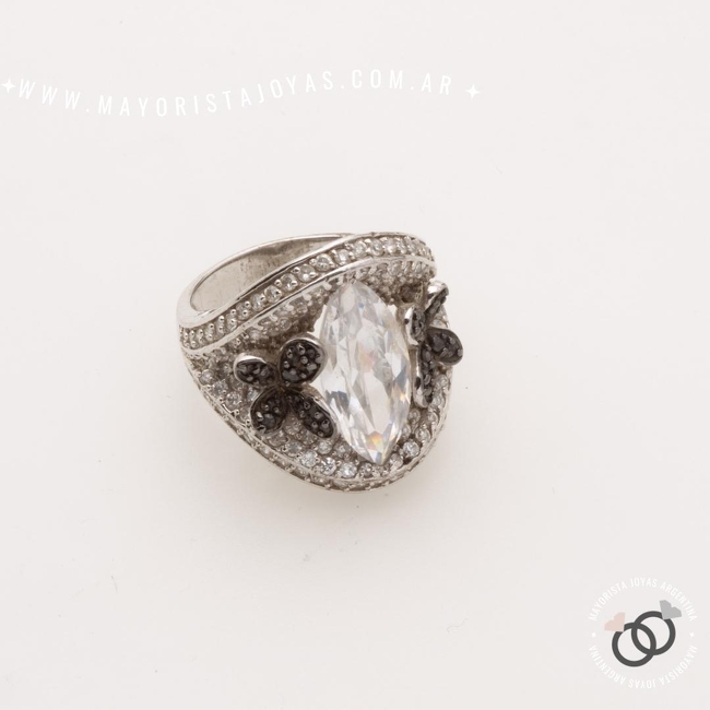 ANILLO PLATA Y CUBIC (PAC0431)