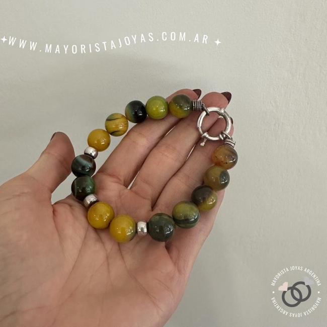 PULSERA PLATA Y PIEDRA (PBN0191)