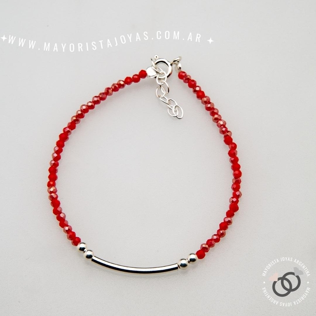 PULSERA PLATA Y CRISTAL (PBC0324)