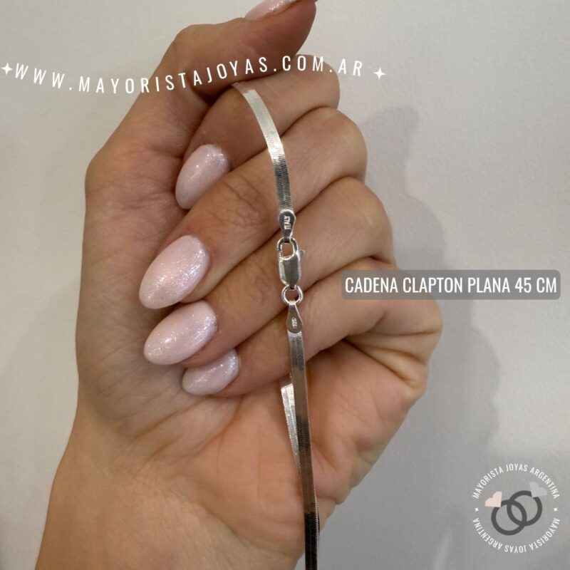 CADENA CLAPTON PLATA 45CM PLATA ITALIANA (PCI0105)