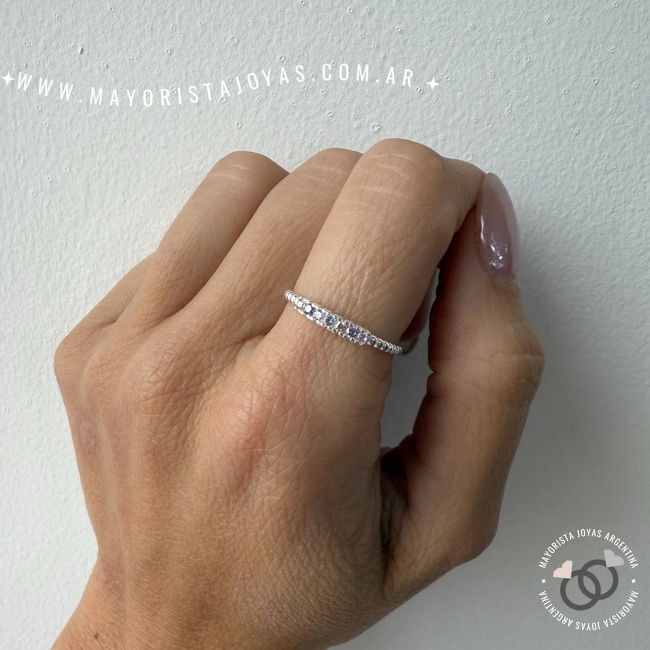 ANILLO PLATA Y CRISTAL (PAC0569)