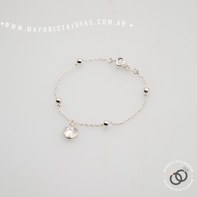PULSERA PLATA Y CUBIC (PBZ0170)