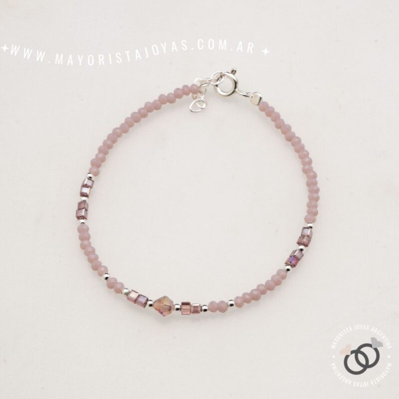 PULSERA PLATA Y CRISTAL (PBC0427)