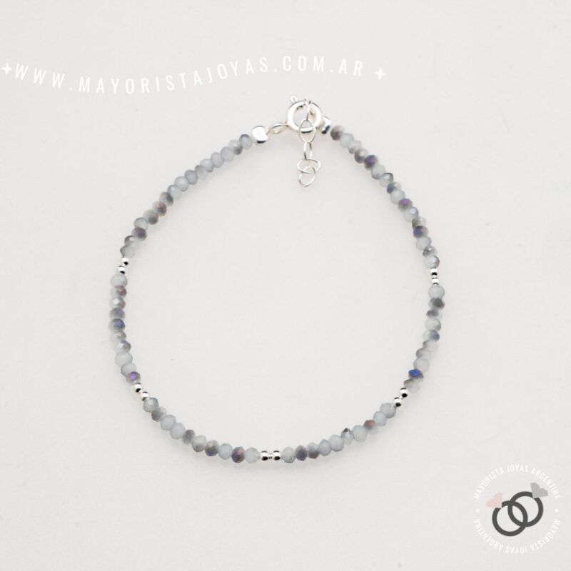 PULSERA PLATA Y CRISTAL (PBC0429)
