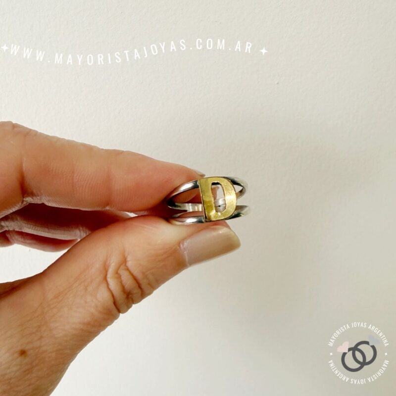 ANILLO PLATA Y ORO (POA0587)