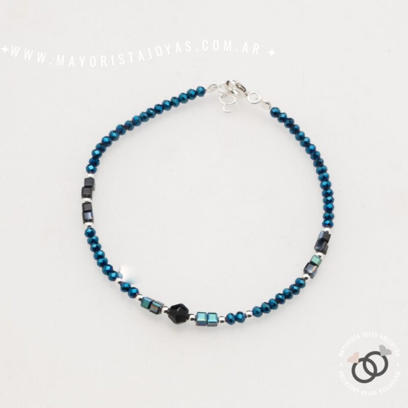 PULSERA PLATA Y CRISTAL (PBC0438)