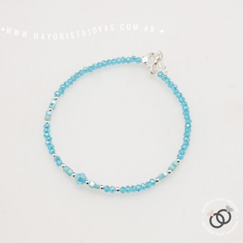 PULSERA PLATA Y CRISTAL (PBC0437)