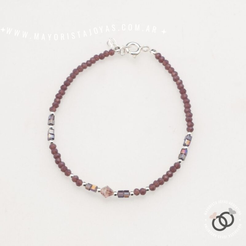 PULSERA PLATA Y CRISTAL (PBC0439)
