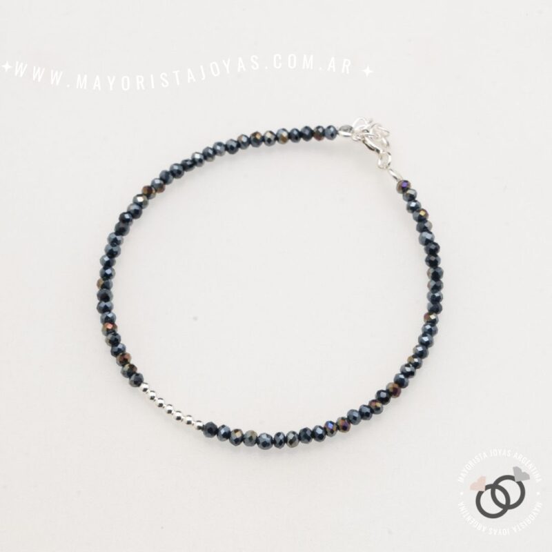 PULSERA PLATA Y CRISTAL (PBC0450)