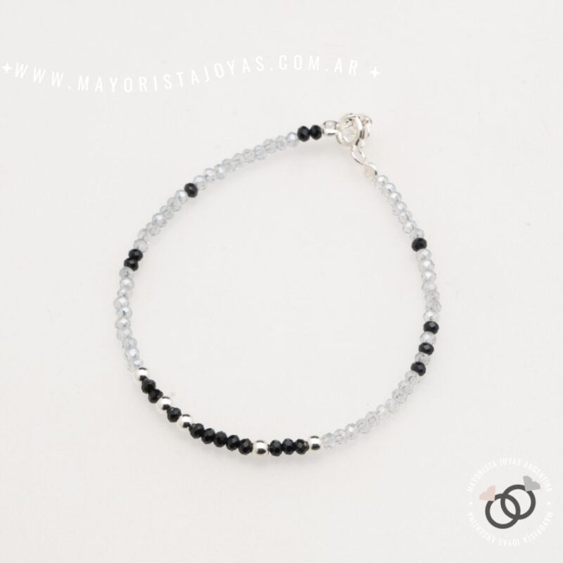 PULSERA PLATA Y CRISTAL (PBC0448)