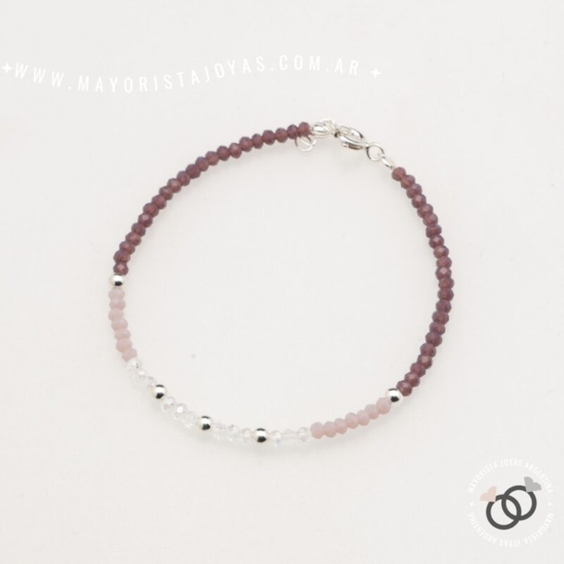 PULSERA PLATA Y CRISTAL (PBC0447)