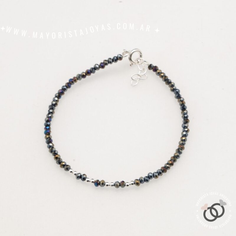 PULSERA PLATA Y CRISTAL (PBC0454)
