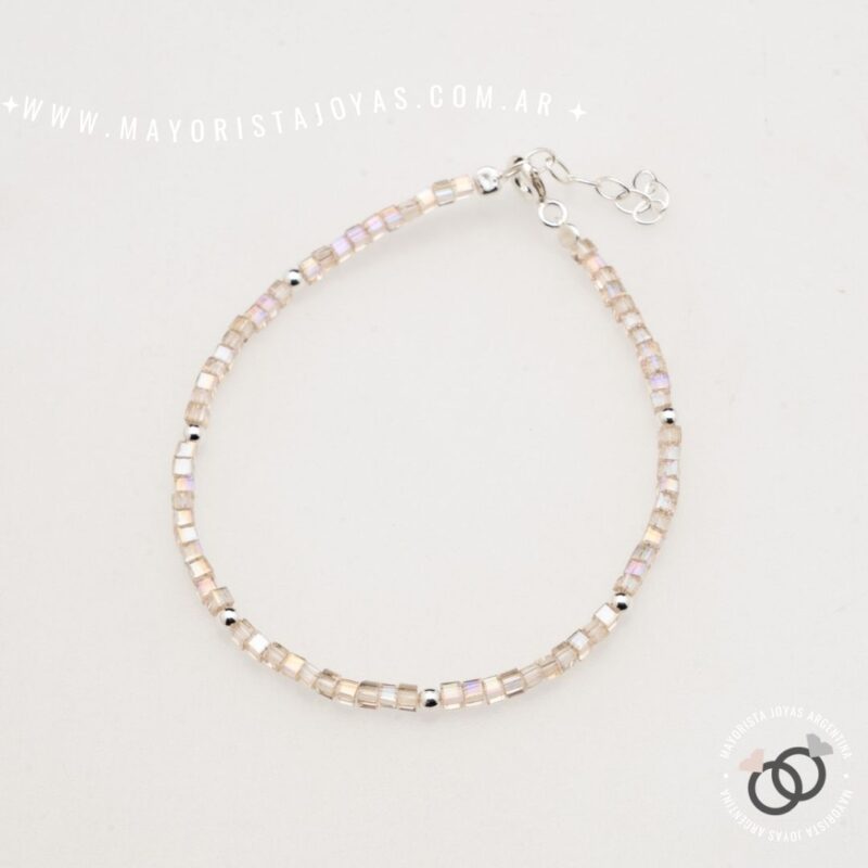 PULSERA PLATA Y CRISTAL (PBC0460)