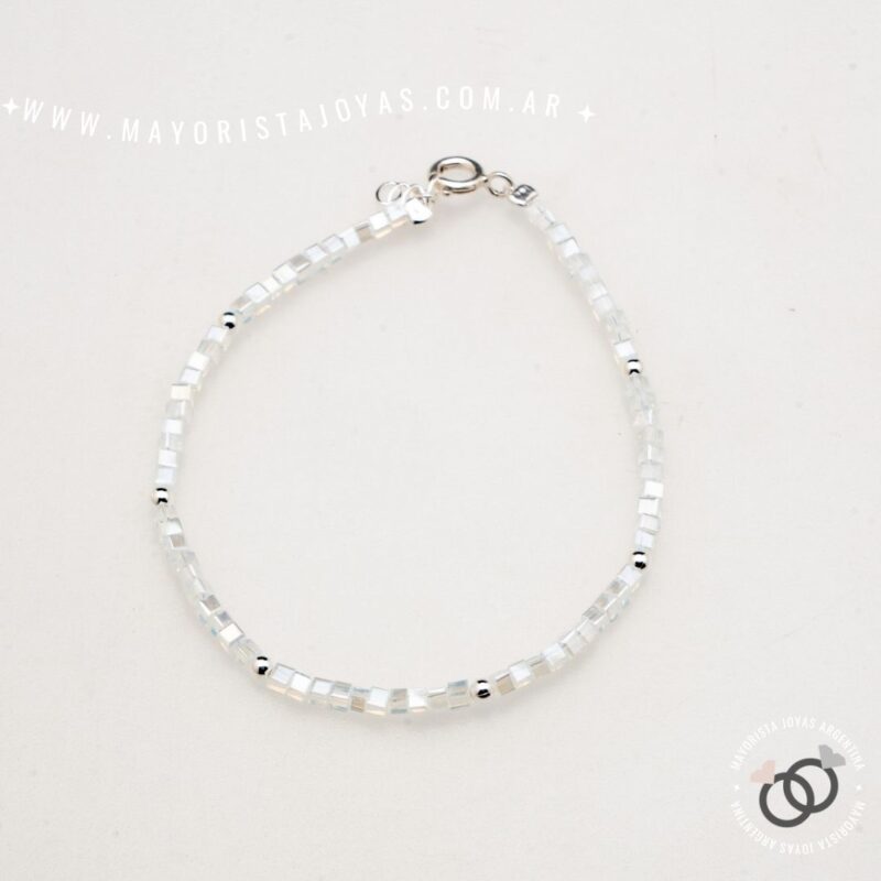 PULSERA PLATA Y CRISTAL (PBC0461)