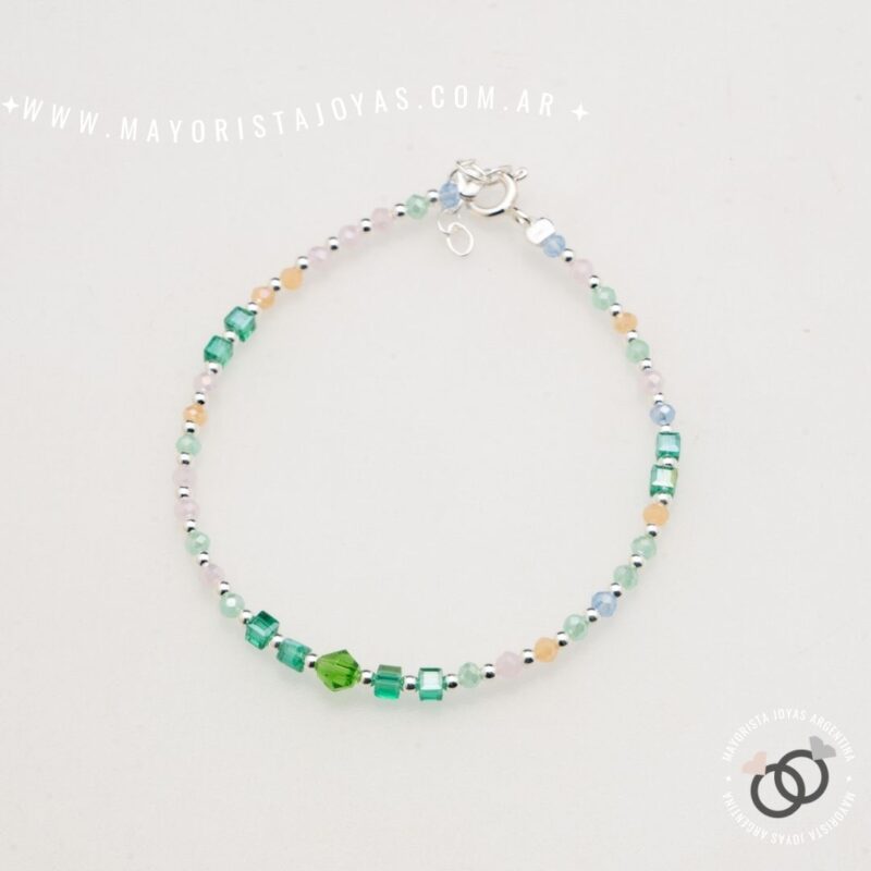 PULSERA PLATA Y CRISTAL (PBC0459)