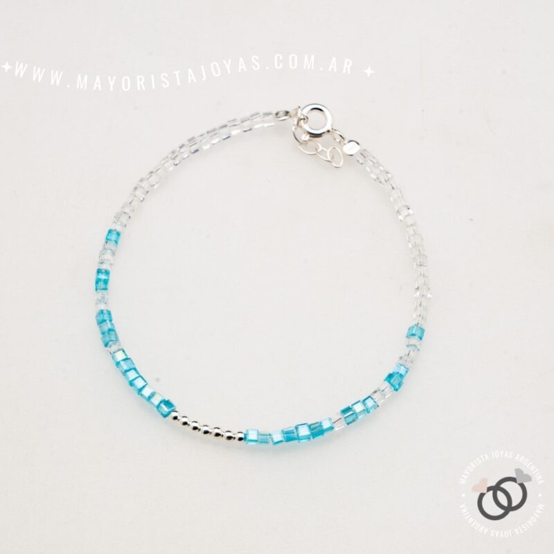 PULSERA PLATA Y CRISTAL (PBC0462)