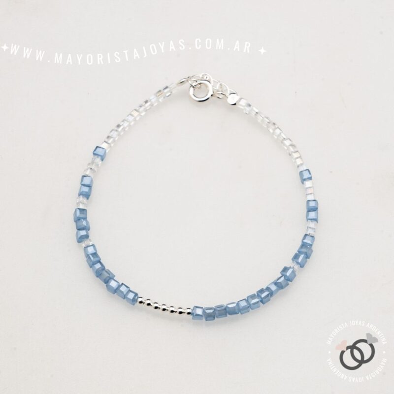 PULSERA PLATA Y CRISTAL (PBC0464)