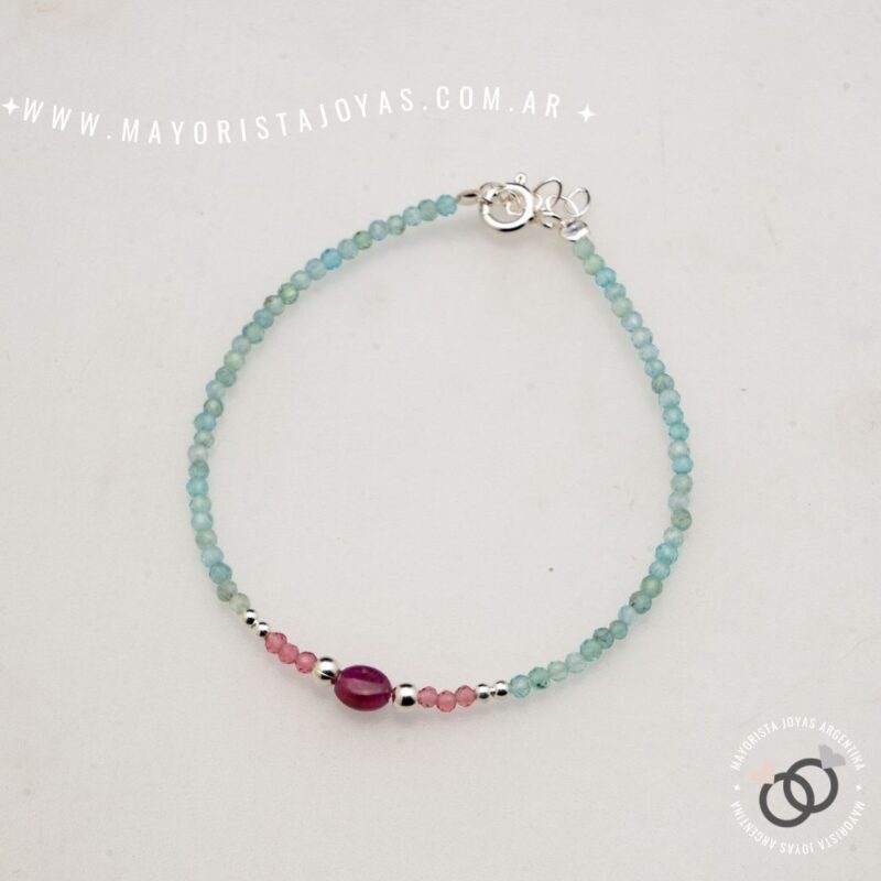 PULSERA PLATA Y PIEDRAS NATURALES (PBN0216)