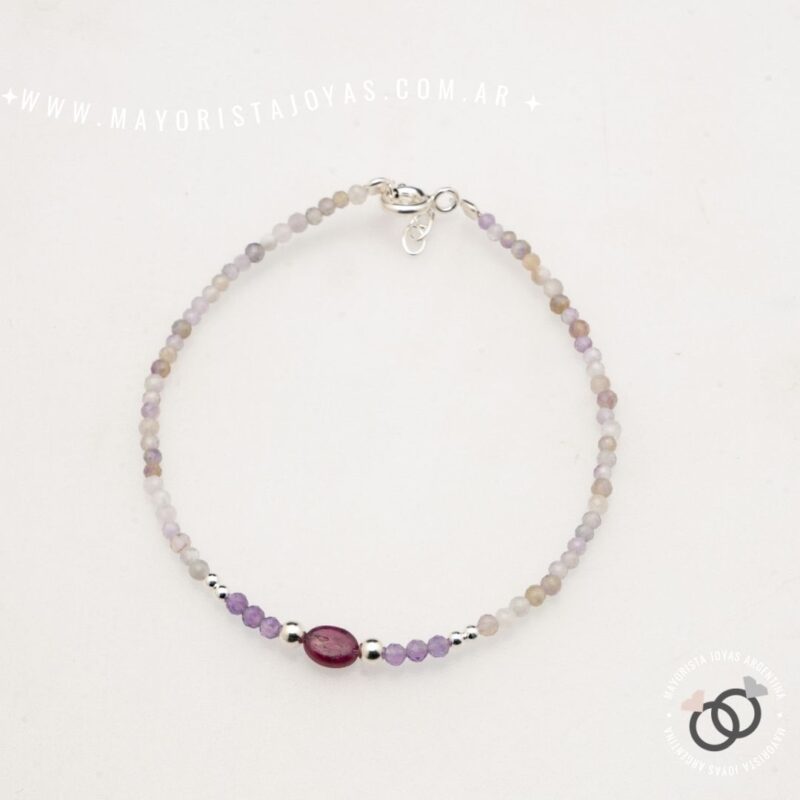 PULSERA PLATA Y PIEDRAS NATURALES (PBN0217)