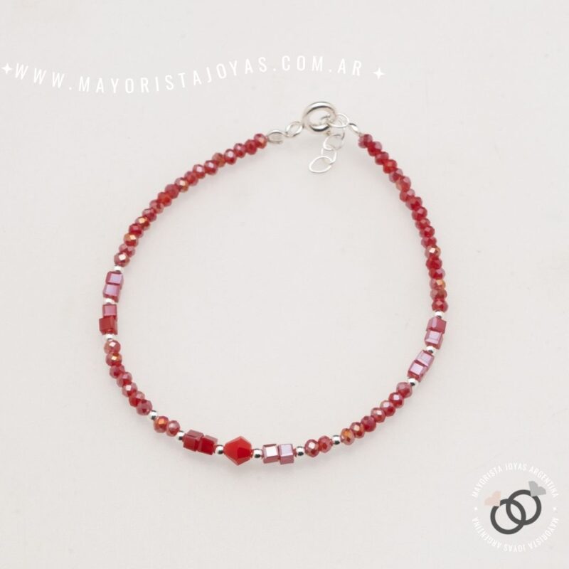 PULSERA PLATA Y CRISTAL (PBC0440)