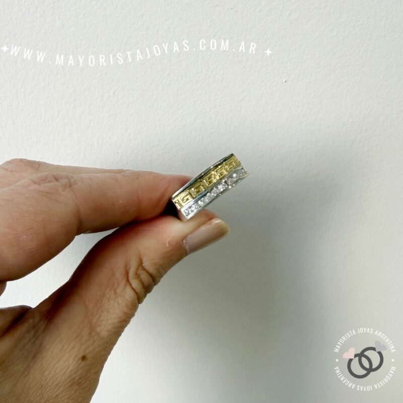 ANILLO PLATA Y ORO (POA0570)