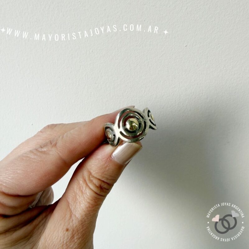 ANILLO PLATA Y ORO (POA0567)