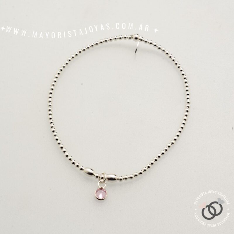 PULSERA PLATA Y CUBIC (PBZ0183)