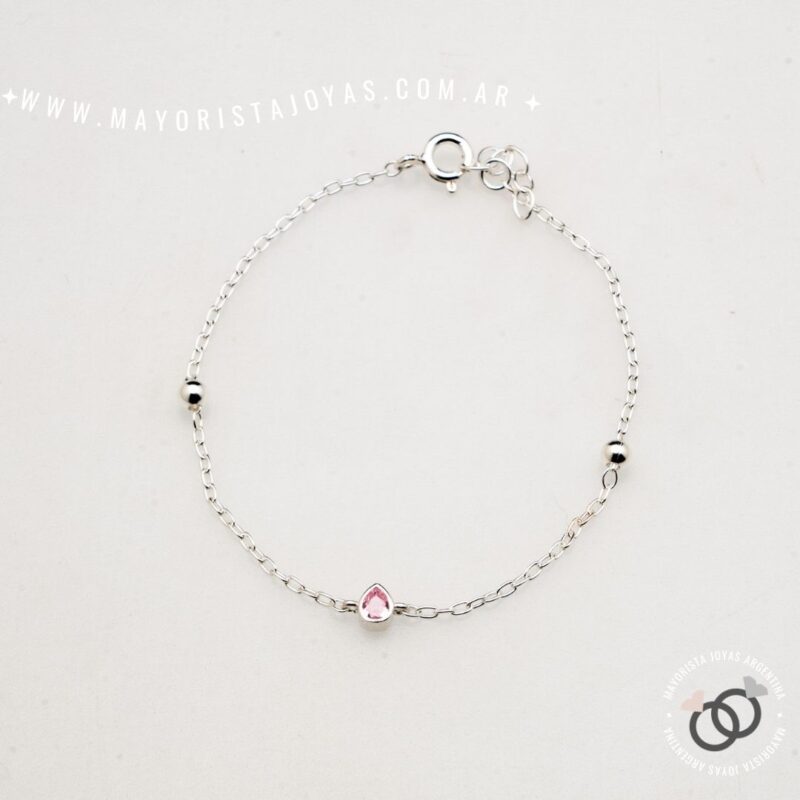 PULSERA PLATA Y CUBIC (PBZ0179)