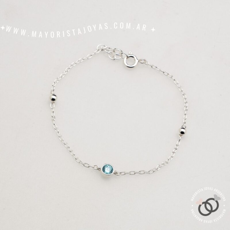 PULSERA PLATA Y CUBIC (PBZ0176)