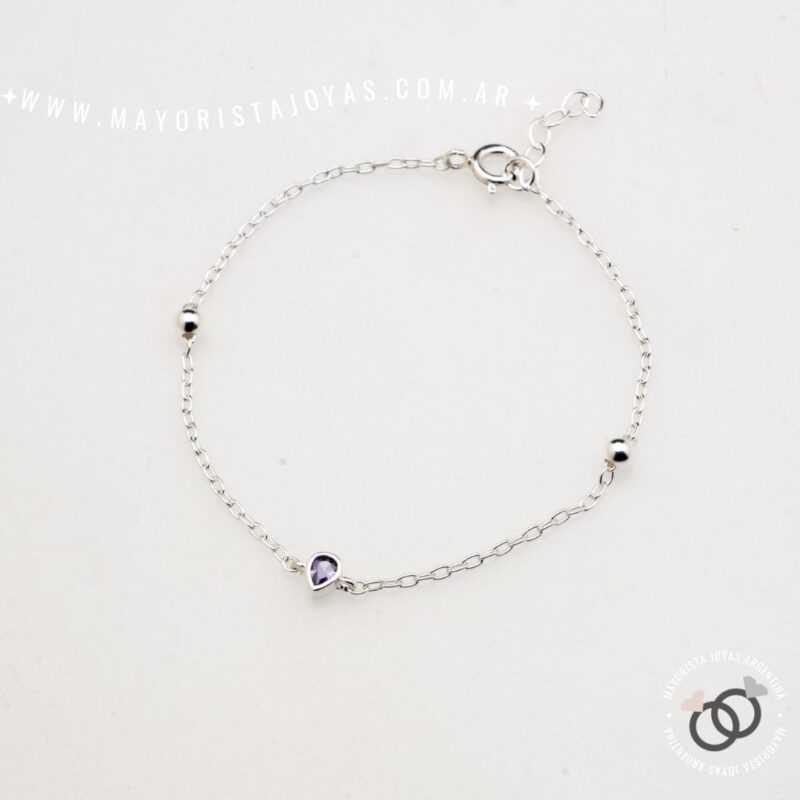 PULSERA PLATA Y CUBIC (PBZ0181)