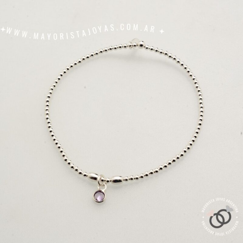 PULSERA PLATA Y CUBIC (PBZ0185)