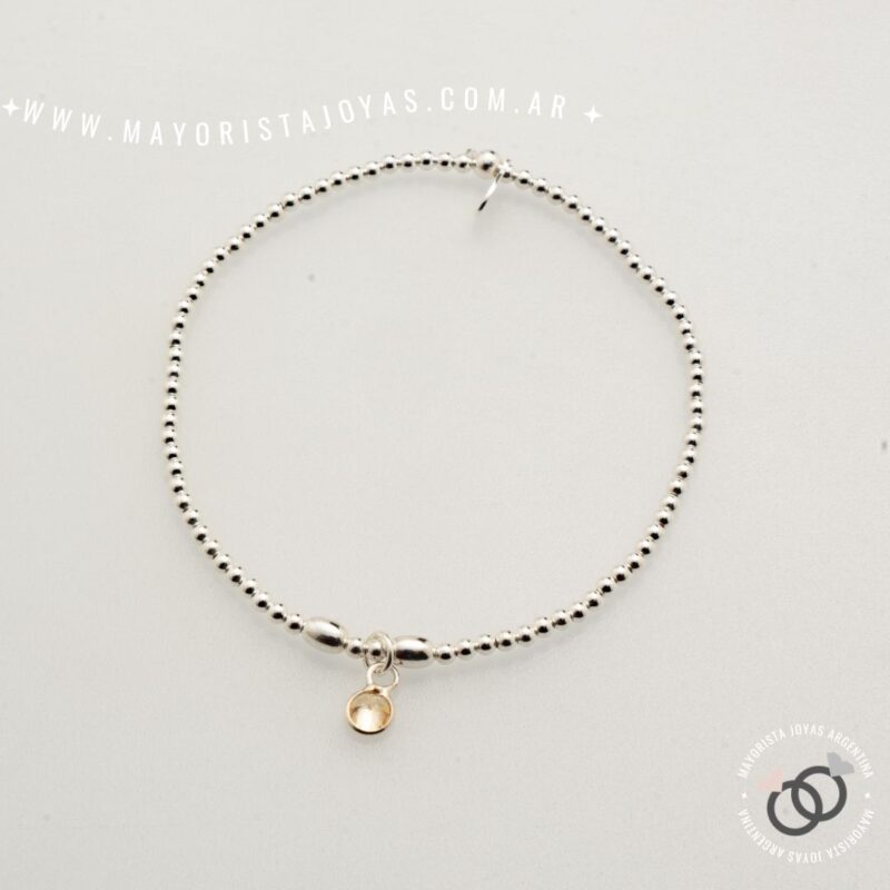 PULSERA PLATA Y CUBIC (PBZ0184)