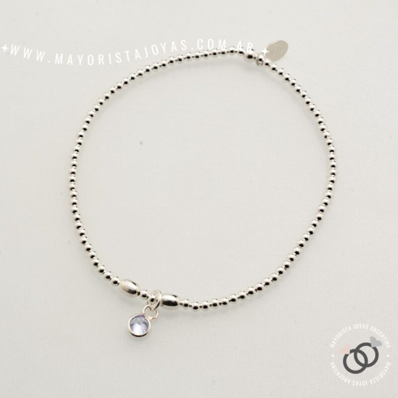 PULSERA PLATA Y CUBIC (PBZ0182)