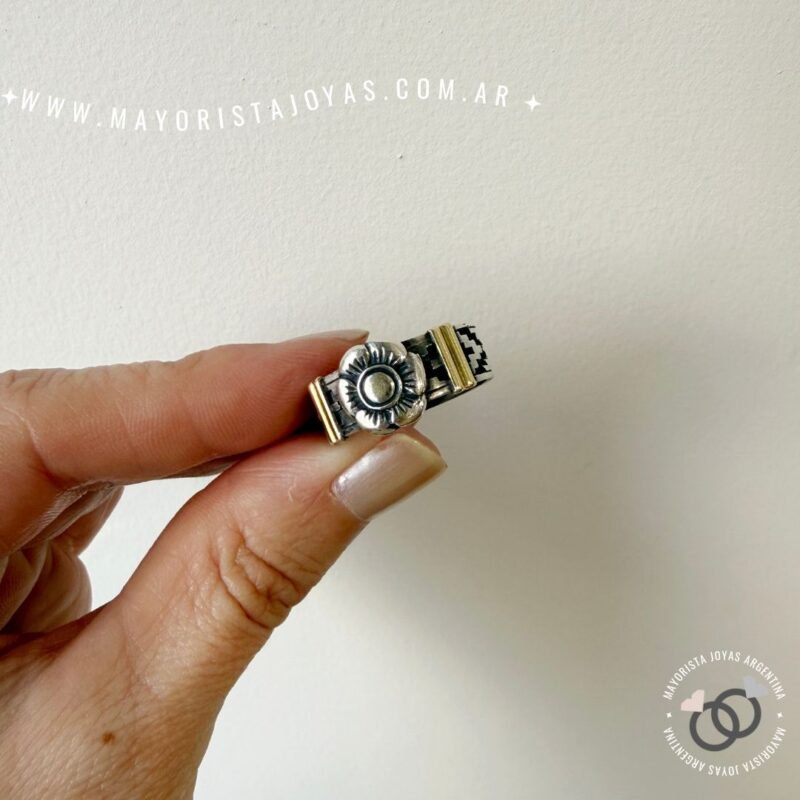 ANILLO PLATA Y ORO (POA0580)