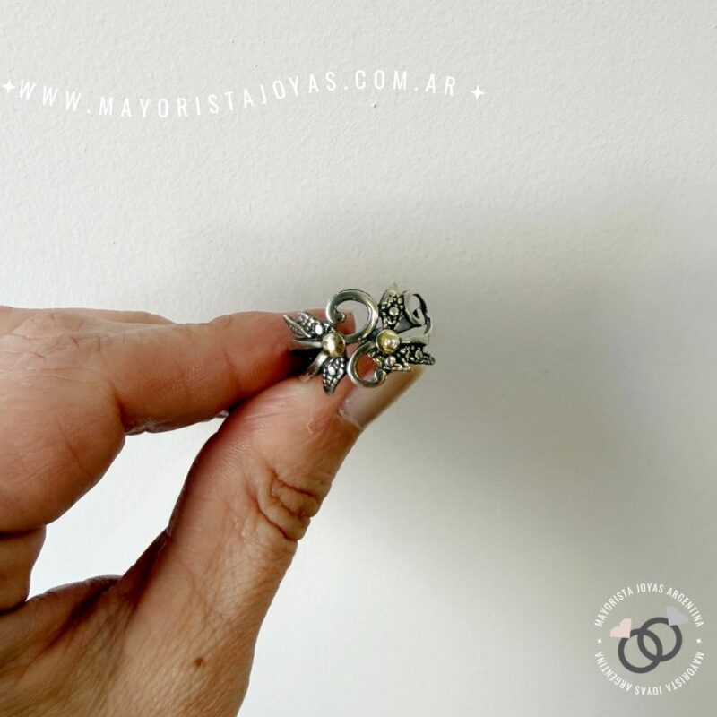 ANILLO PLATA Y ORO (POA0576)