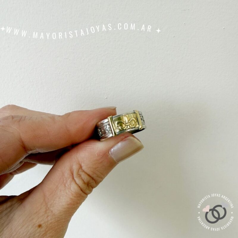 ANILLO PLATA Y ORO (POA0583)