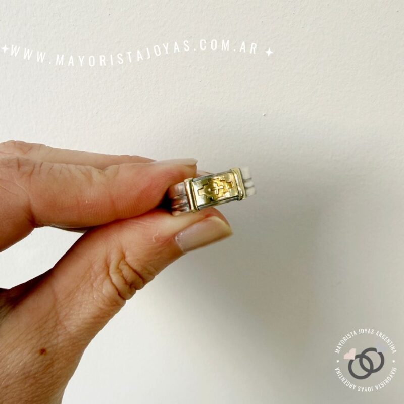 ANILLO PLATA Y ORO (POA0582)