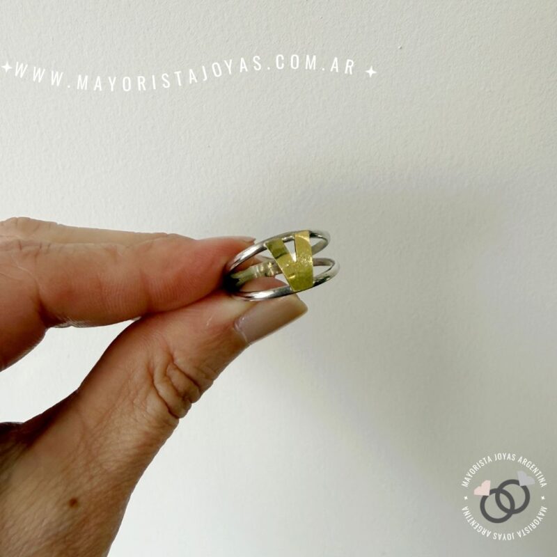 ANILLO PLATA Y ORO (POA0594)