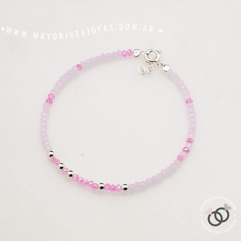PULSERA PLATA Y CRISTAL (PBC0446)