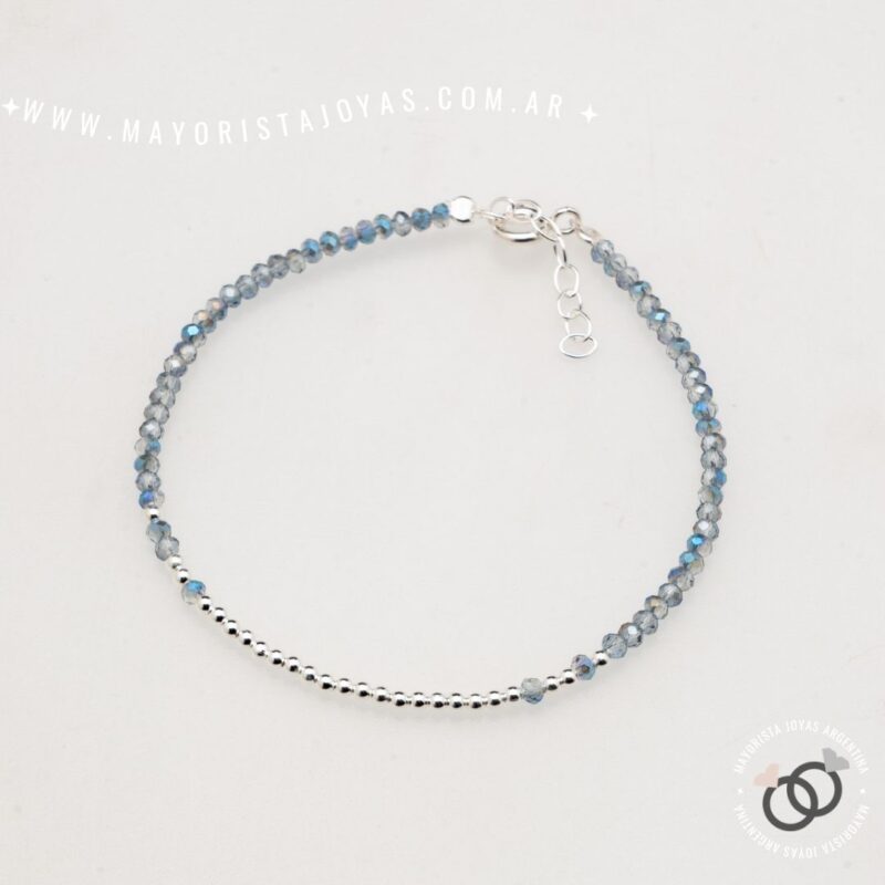 PULSERA PLATA Y CRISTAL (PBC0468)