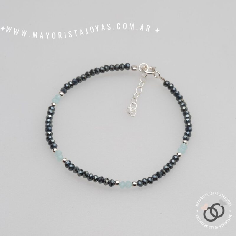 PULSERA PLATA Y CRISTAL (PBC0471)