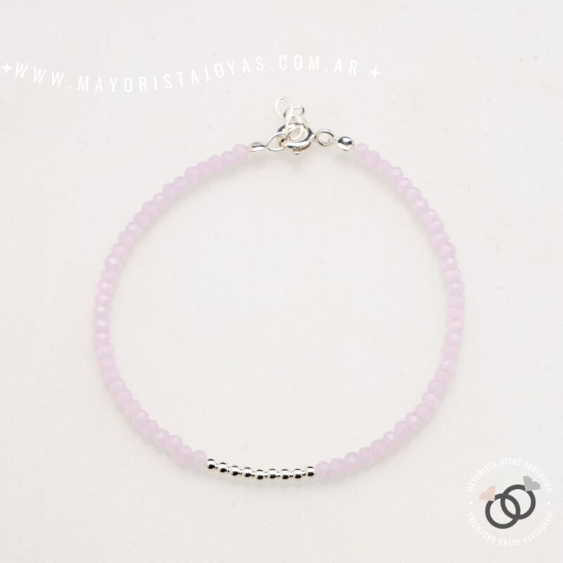 PULSERA PLATA Y CRISTAL (PBC0442)